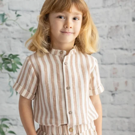 Erkek Bebek Çizgili Müslin Gömlek
