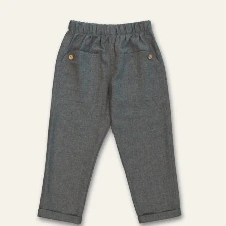 Erkek Çocuk Cepli Dokuma Pantolon - Fume