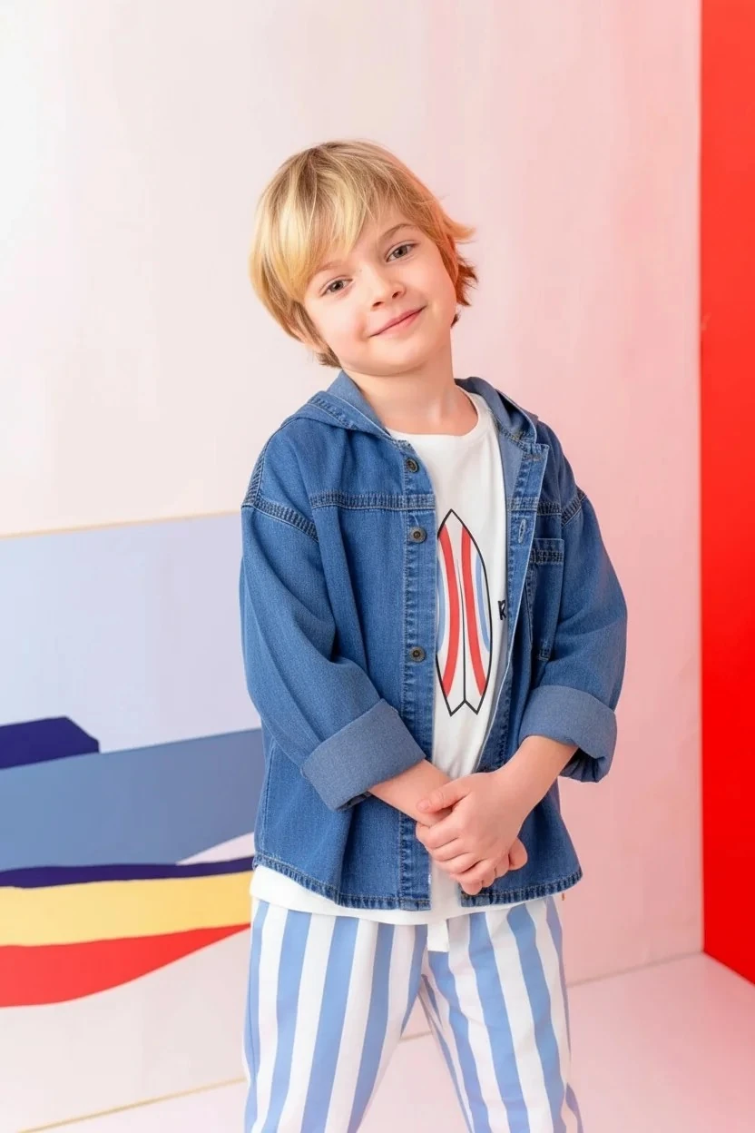 Erkek Çocuk Denim Kapşonlu Gömlek - Lucky Baby Kids Butik