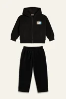 Erkek Çocuk Kapşonlu Fermuarlı Polar İkili Takım