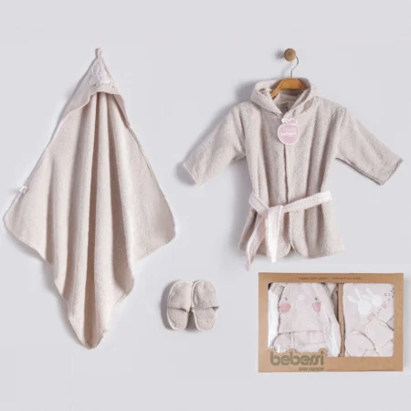 Kız Bebek 0-12 Ay Sweet Bunny Kutulu Bornoz Set - Lucky Baby Kids Butik