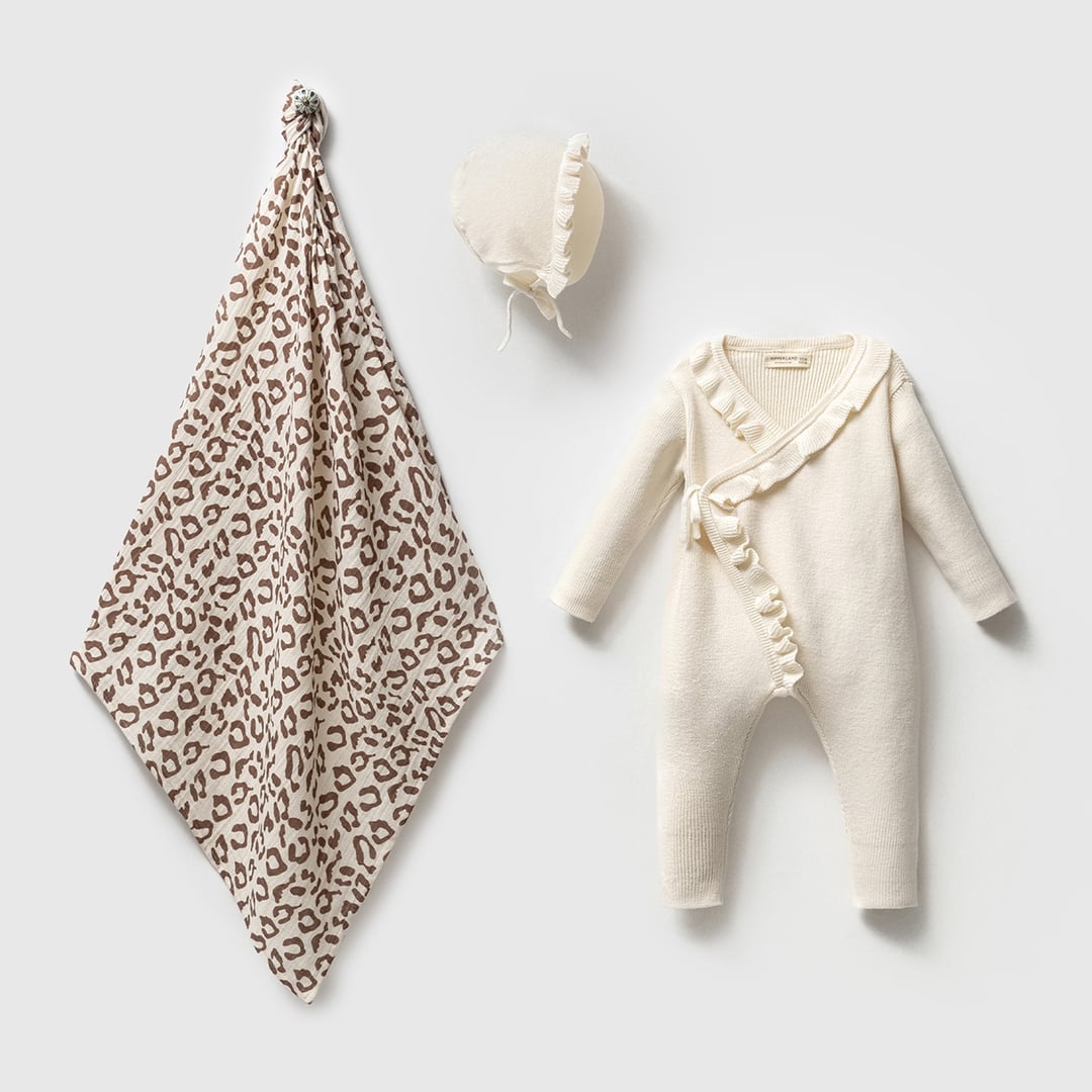 KIZ BEBEK 0-3 AY KRUVAZE FIRFIRLI 3LÜ SET - Lucky Baby Kids Butik