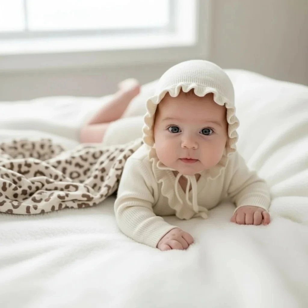 KIZ BEBEK 0-3 AY KRUVAZE FIRFIRLI 3LÜ SET - Lucky Baby Kids Butik