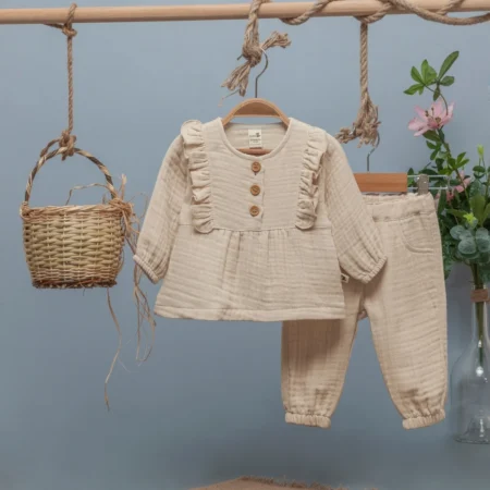 Kız Bebek Müslin Alt Üst Takım