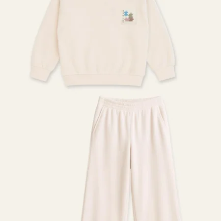 Kız Çocuk Polar İkili Takım - Krem