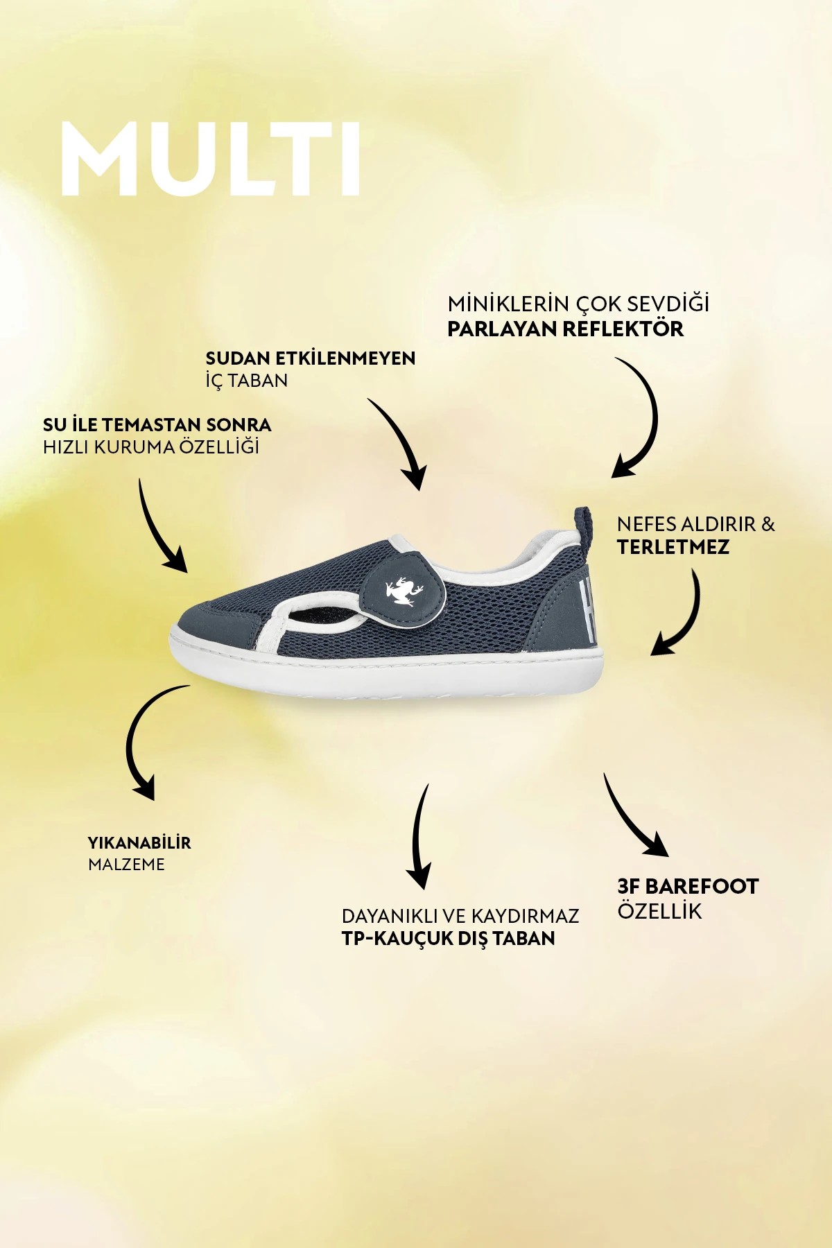 Multi Lacivert Mix Barefoot Çocuk Ayakkabı - Lucky Baby Kids Butik