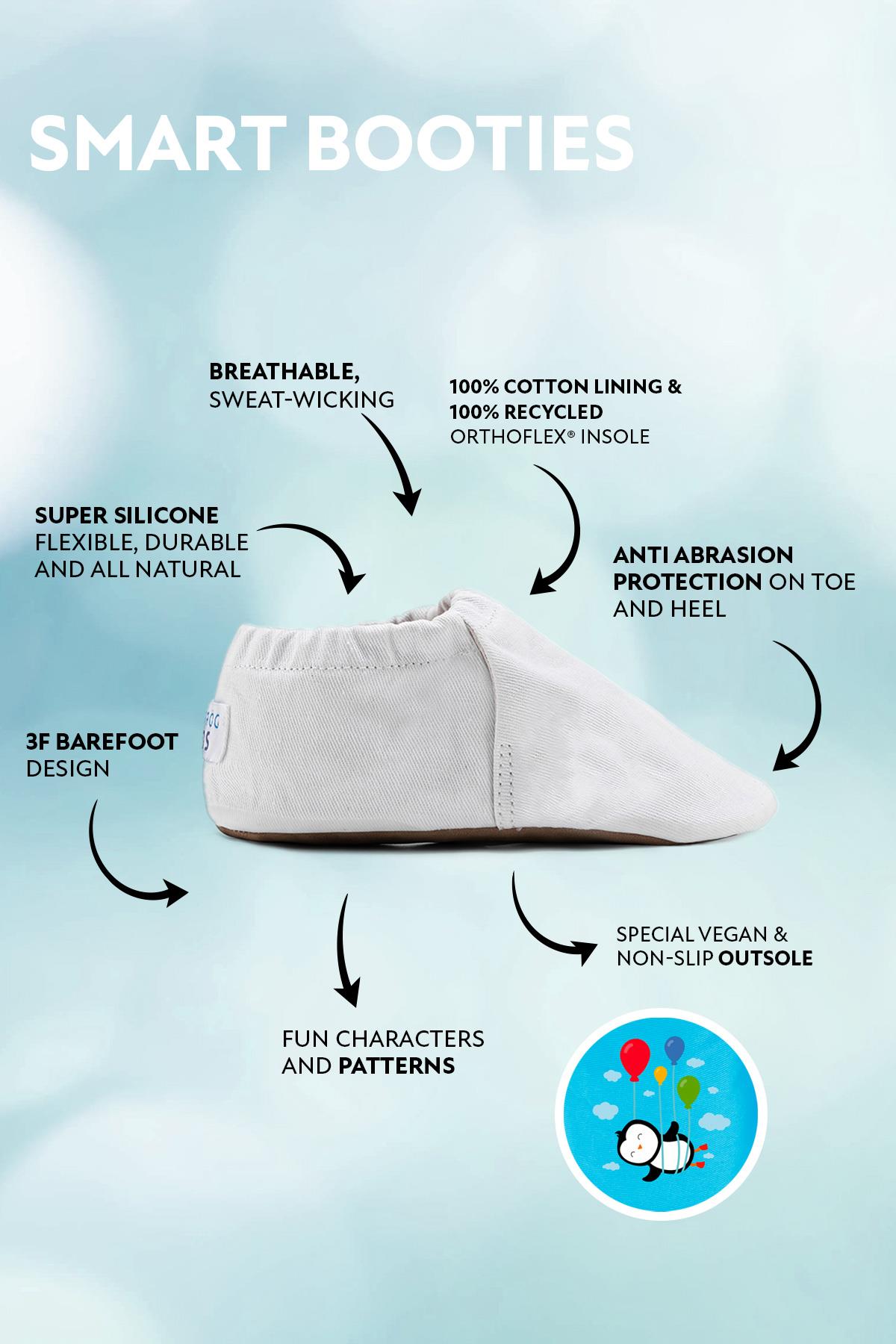 Recycled Canvas Hyper Eco Açık Mavi Barefoot Patik - Lucky Baby Kids Butik