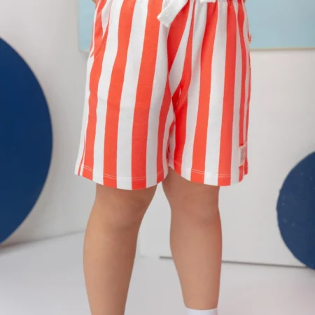 Unisex Çocuk Çizgili Şort