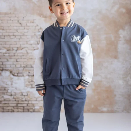 Unisex Çocuk Nakış Detaylı Eşofman Takımı - Antrasit