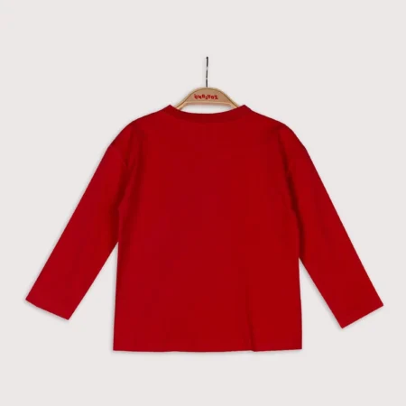 Unisex Çocuk Kırmızı Uzun Kollu Basic T-shirt