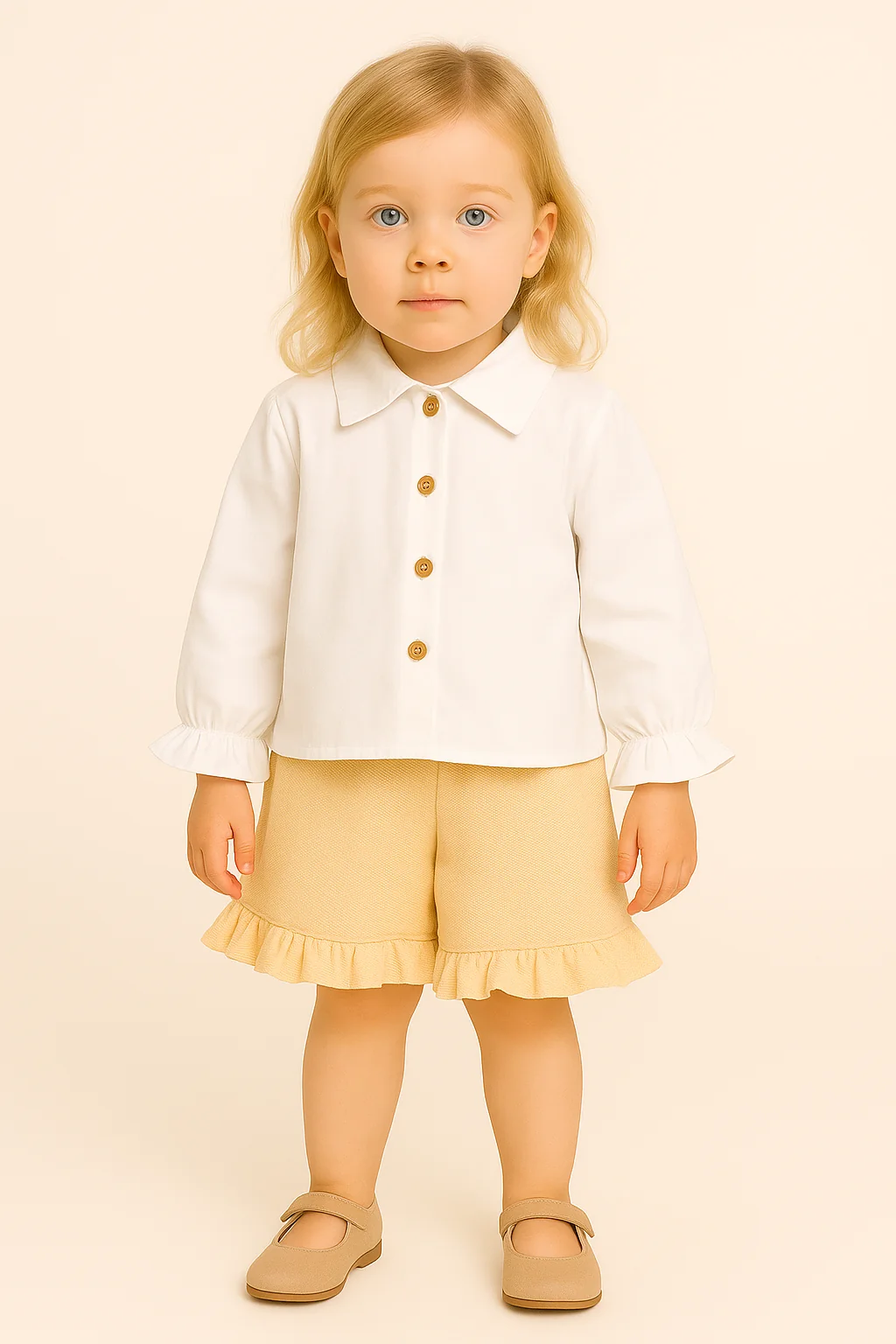 Poplin Waffle Takım Sarı - Lucky Baby Kids Butik
