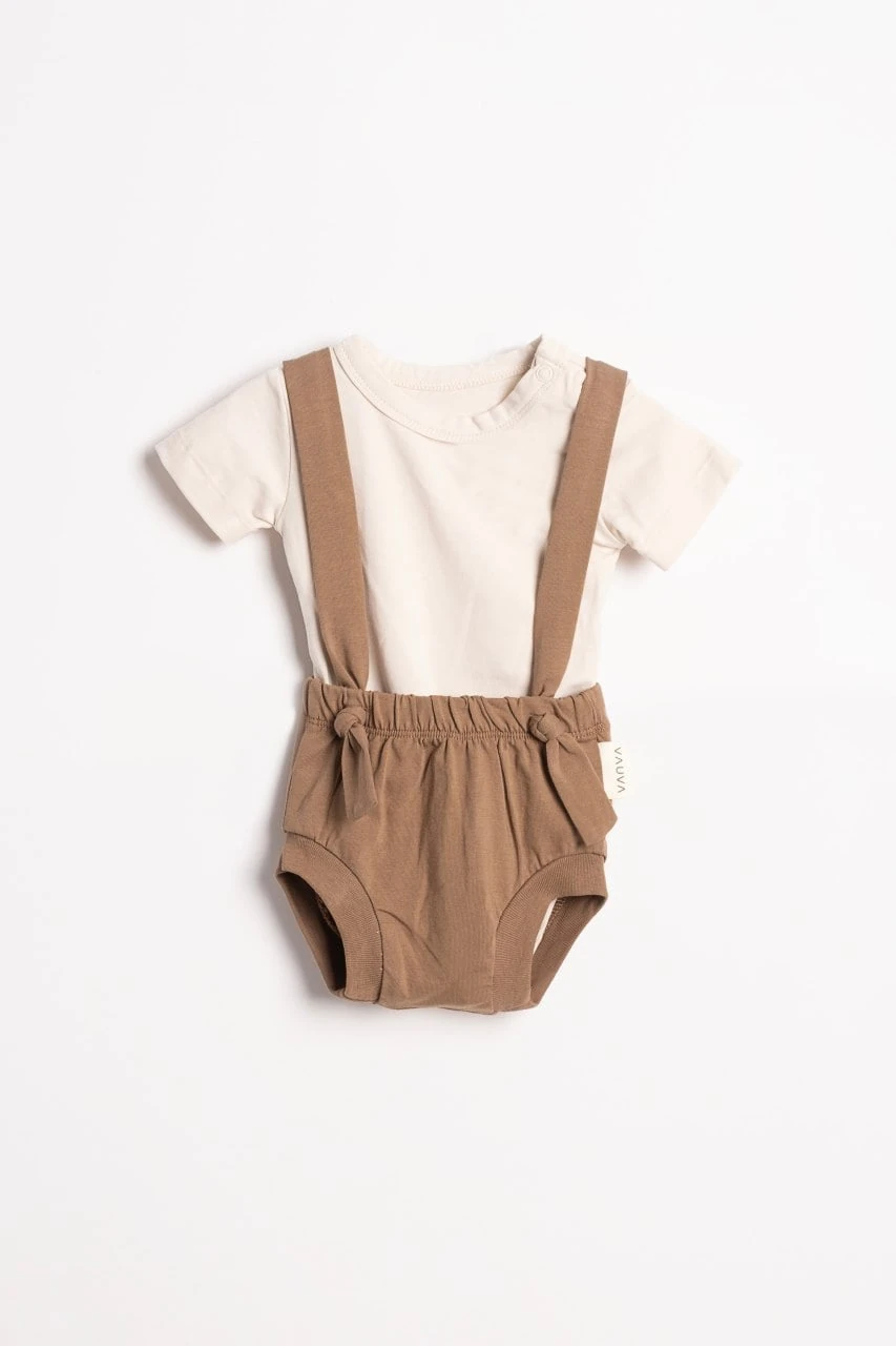 Zıbınlı Kahve Şort Takım - Lucky Baby Kids Butik